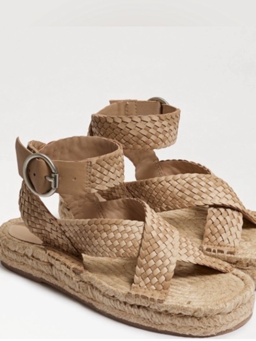 Sam Edelman dakota Woven Beige espadrilles comfort sandals 7 1/2